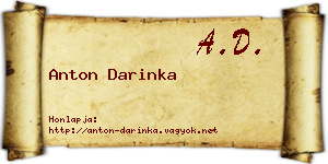 Anton Darinka névjegykártya
